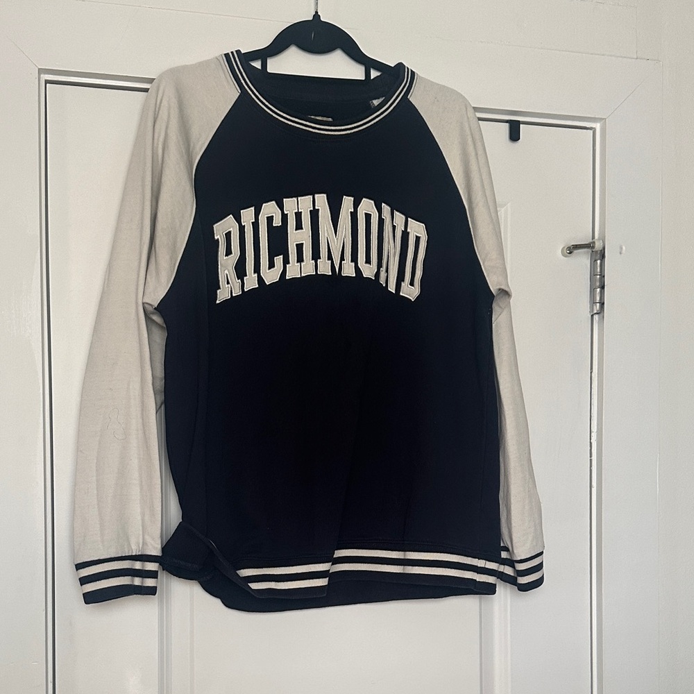Richmond Black & Cream Raglan Pullover
